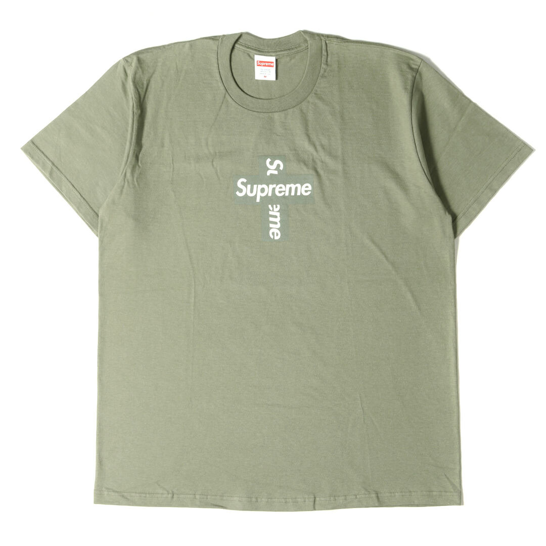 Supreme シュプリーム Tシャツ クロスBOXロゴ クルーネックTシャツ Cross Box Logo Tee 20AW ライトオリーブ M トップス カットソー 半袖 【メンズ】メンズ