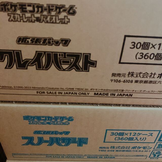 最安値 未開封カートン ポケモンカード スノーハザード クレイバースト BOX SR SAR ナンジャモ