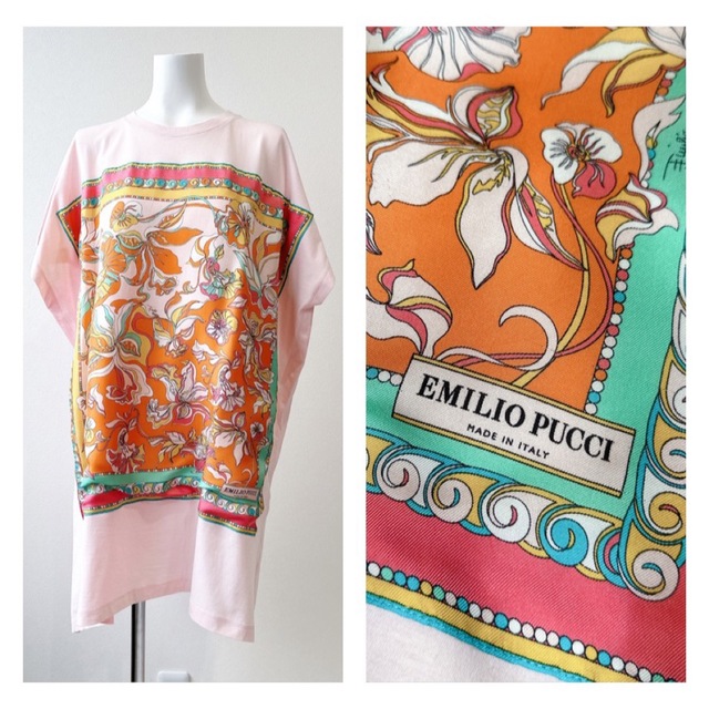 emiliopucci エミリオプッチ　シルクスカーフデザイン　Tシャツ