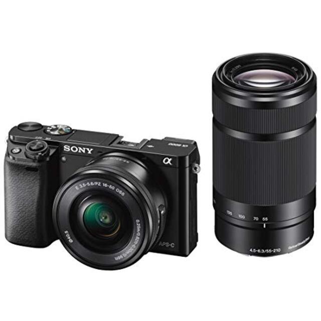 SONY ミラーレス一眼 α6000 ダブルズームレンズキット E PZ 16-50mm F3.5-5.6 OSS + E 55-210mm F4.5-6.3 OSS ブラック ILCE-6000Y B 9jupf8b