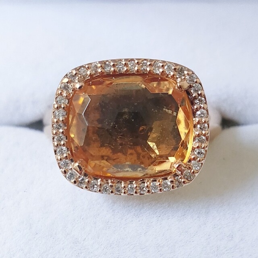 ヴェレッタオッターヴァ ペリドット ダイヤ リング K14 0.08ct