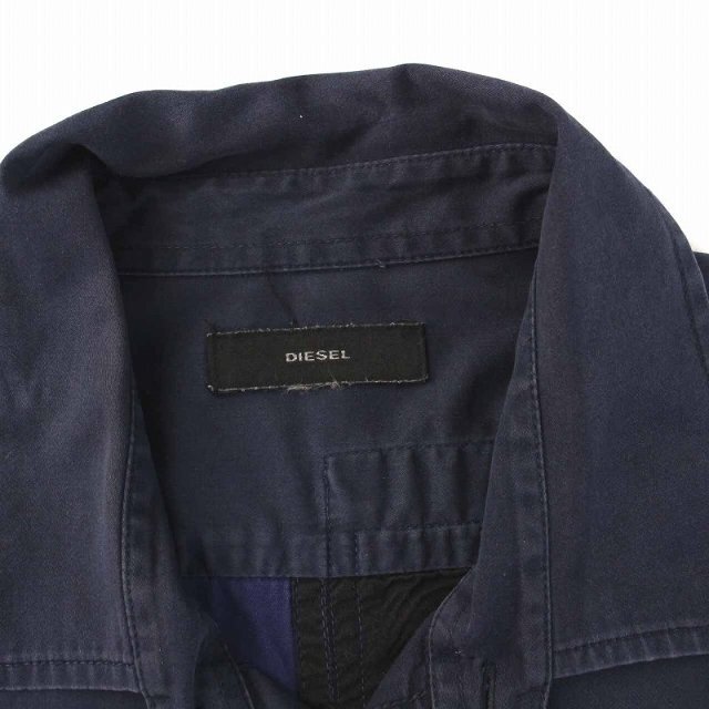 ディーゼル DIESEL シャツ コットン 長袖 XL 紺 ネイビー 青