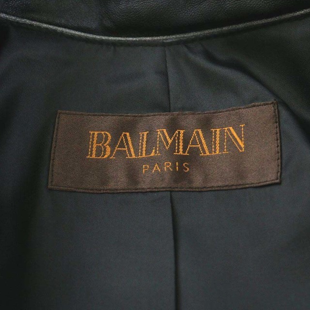 BALMAIN(バルマン)のバルマン BALMAIN テーラードジャケット ラムレザー 羊革 黒 レディースのジャケット/アウター(その他)の商品写真