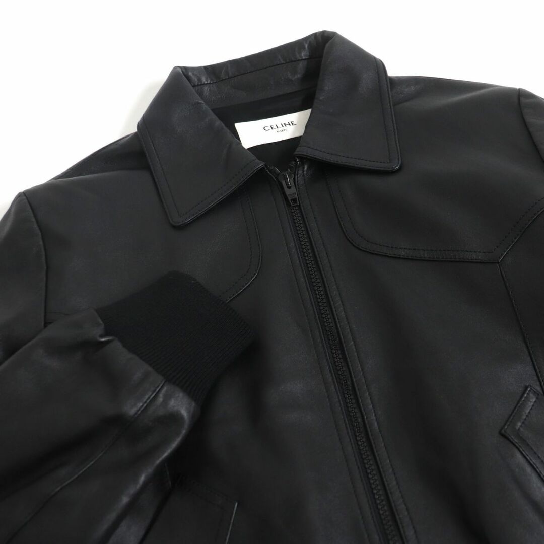 極美品□19AW CELINE/セリーヌ 2E437291D ラムスキン ジップアップ