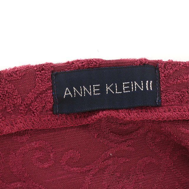 ANNE KLEIN(アンクライン)のアンクライン ANNE KLEIN ワンピース 半袖 花柄 9号 ボルドー レディースのワンピース(ひざ丈ワンピース)の商品写真