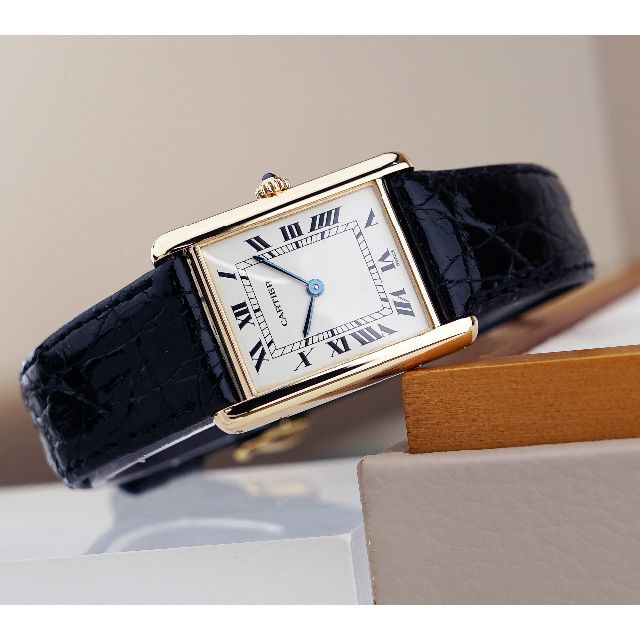 美品 タンク ルイ カルティエ 18KYG ローマン LM Cartier