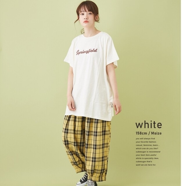 CUBE SUGAR(キューブシュガー)のCUBE SUGAR　ドルマンチュニック　ロングＴシャツ レディースのトップス(Tシャツ(半袖/袖なし))の商品写真