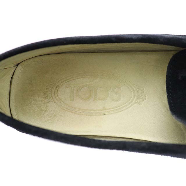 TOD'S(トッズ)のトッズ TOD'S コインローファー スエード 21.5cm 黒 ブラック レディースの靴/シューズ(ローファー/革靴)の商品写真