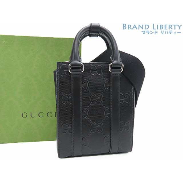 Gucci - 新品同様グッチGGエンボスミニ トートバッグ2WAY 斜め掛け