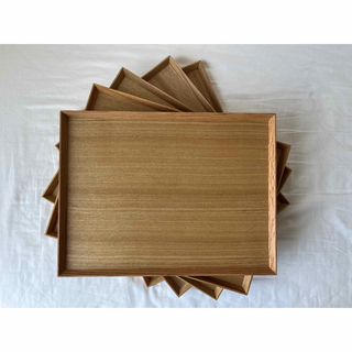 ムジルシリョウヒン(MUJI (無印良品))の無印良品　木製角形トレー　お盆　5枚セット(テーブル用品)