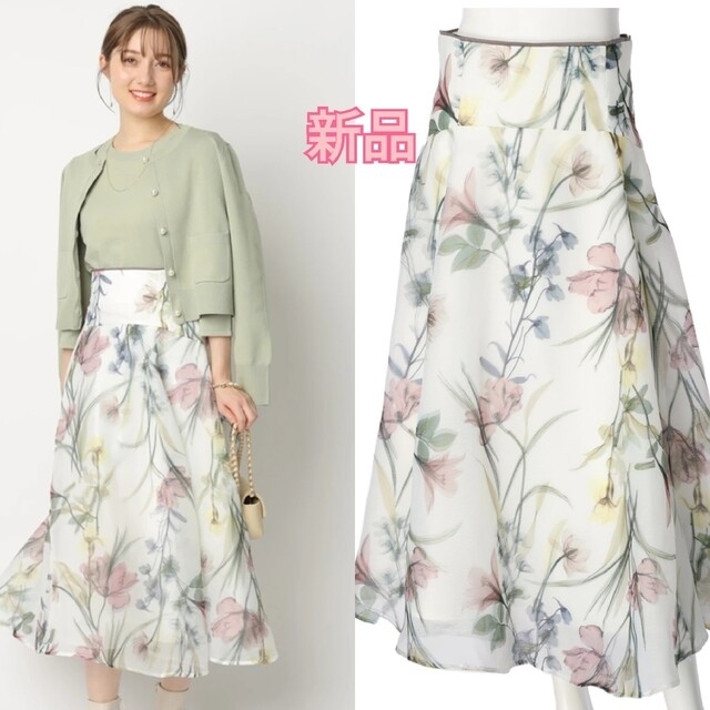 【新品タグ付き♪】アプワイザー　クリアカラー大花スカート