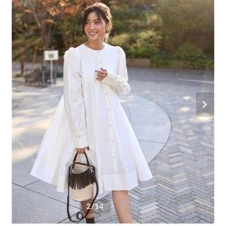 トゥデイフル(TODAYFUL)のgypsohilaジプソフィア　ワンピースTuck Dress White(ひざ丈ワンピース)