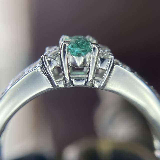 天然 パライバトルマリン ダイヤモンド 計0.54ct PT GRJブラジル産証