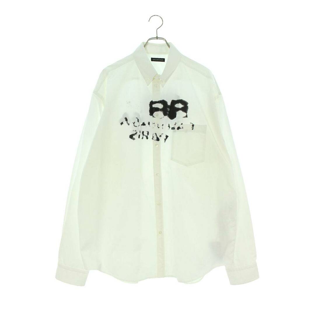 バレンシアガ 23SS 725722 TYB18 ロゴプリント長袖シャツ メンズ 39 最
