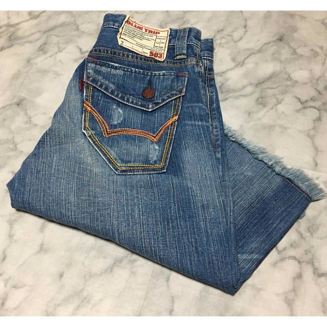 EDWIN 503 BLUE TRIP ダメージジーンズ ハーフ size 30