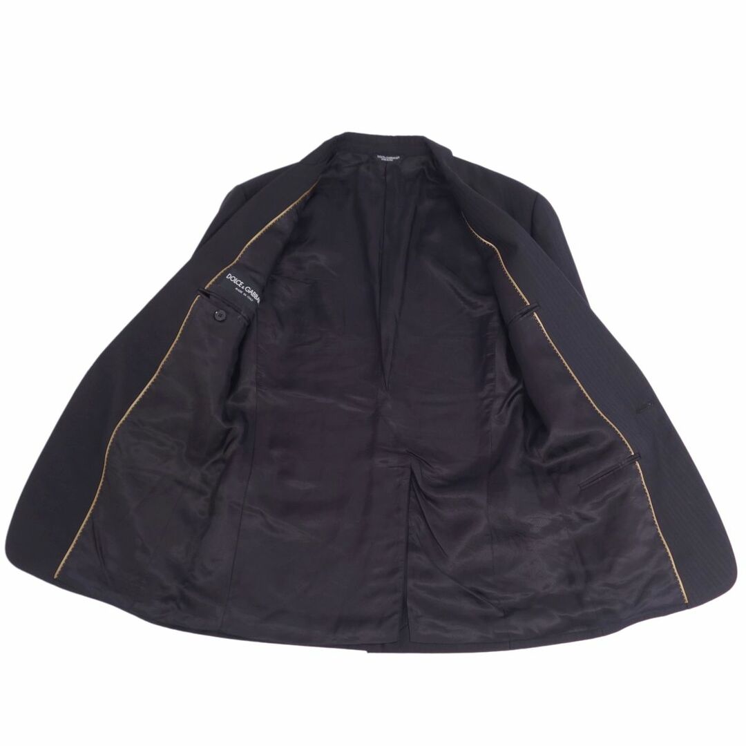 美品 ドルチェ&ガッバーナ DOLCE&GABBANA セットアップ スーツ ジャケット スラックス ベスト ストライプ メンズ 48(M相当) ブラック 5