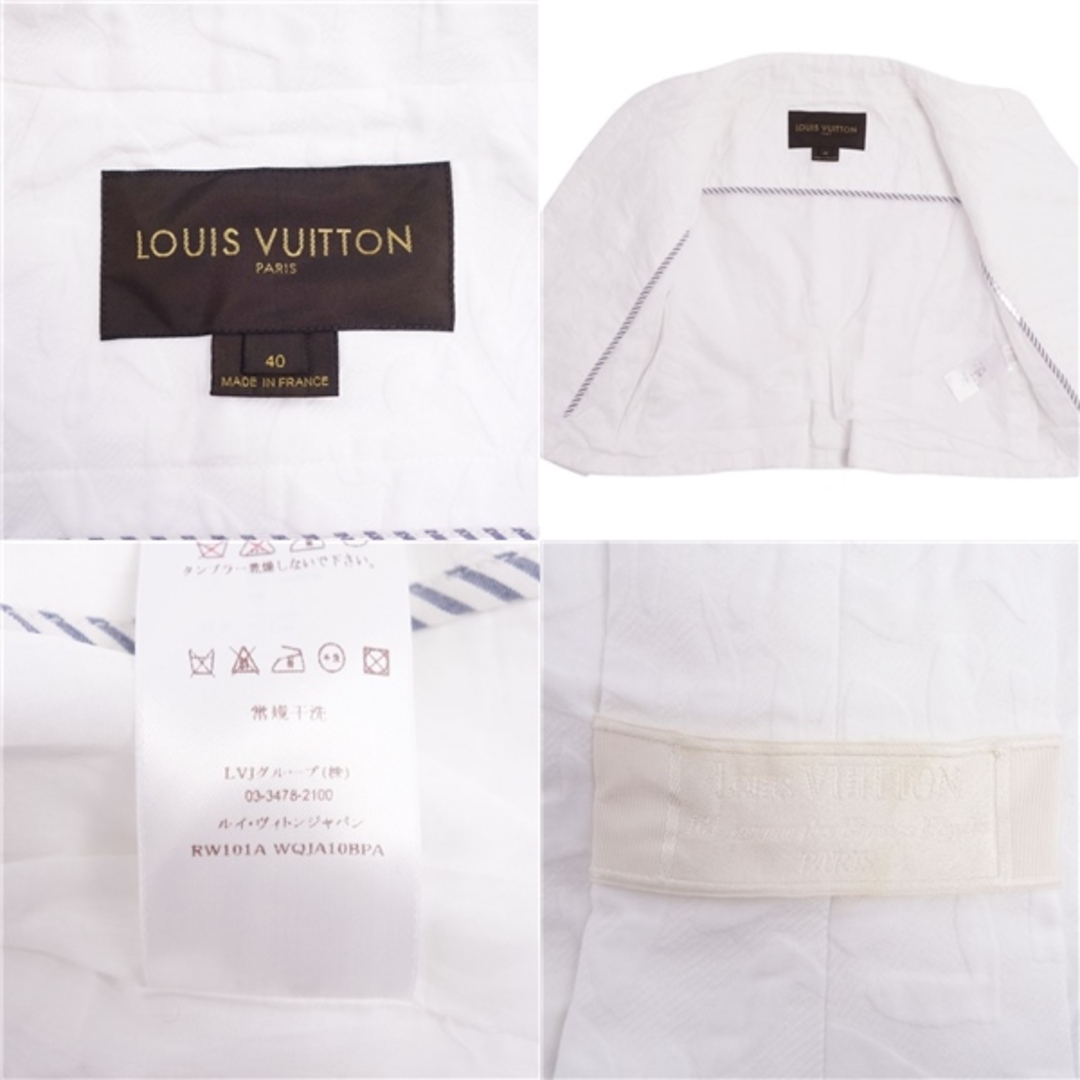 LOUIS VUITTON(ルイヴィトン)の美品 ルイヴィトン LOUIS VUITTON ジャケット 総柄 コットン アウター レディース フランス製 40(M相当) ホワイト レディースのジャケット/アウター(その他)の商品写真