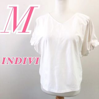 インディヴィ(INDIVI)のINDIVI インディヴィ M 半袖カットソー ブラウス オフィスカジュアル(シャツ/ブラウス(半袖/袖なし))