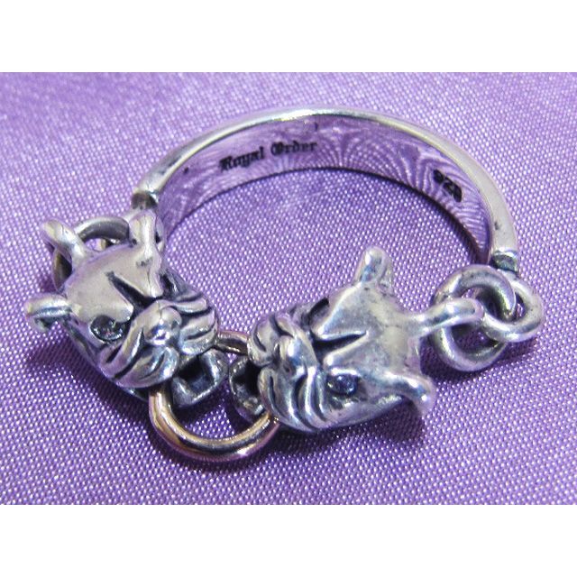 RoyalOrder925状態Royal Order Mini Pit Bull Ring w/DIA&18K