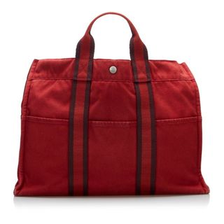 HERMES エルメス カンヌ トートバッグ 限定色 赤ストライプ フールトゥ