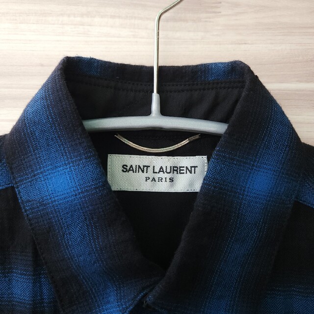 15AW エディ期 SAINT LAURENT PARIS オンブレチェックシャ 最新作