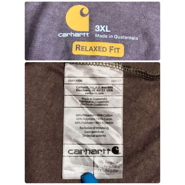 carhartt(カーハート)の【ビッグシルエット】カーハート　タグロゴ付きTシャツ　美品　F432 メンズのトップス(Tシャツ/カットソー(半袖/袖なし))の商品写真