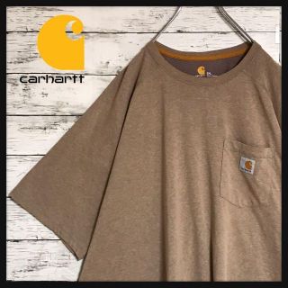 カーハート(carhartt)の【ビッグシルエット】カーハート　タグロゴ付きTシャツ　美品　F432(Tシャツ/カットソー(半袖/袖なし))