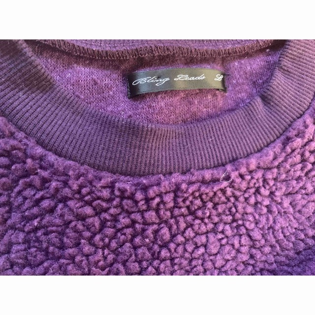 男トップース　ふわふわ　フリース　紫色　サイズL メンズのトップス(スウェット)の商品写真