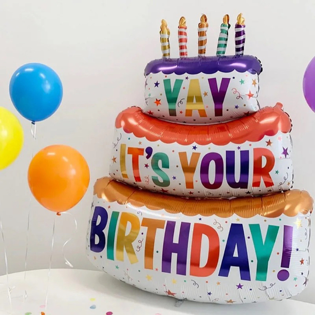数量は多】 バルーン ビッグ バースデー ケーキ 風船 記念日 写真 誕生日 パーティー