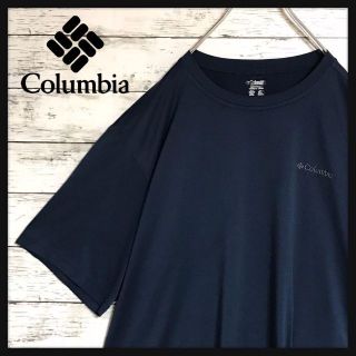 コロンビア(Columbia)の【ゆるだぼ】コロンビア　刺繍ロゴ入りTシャツ　オムニドライ　紺　F415(Tシャツ/カットソー(半袖/袖なし))