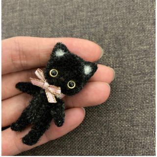 二足歩行　黒猫ちゃん　モールアート　モールベア (ぬいぐるみ)