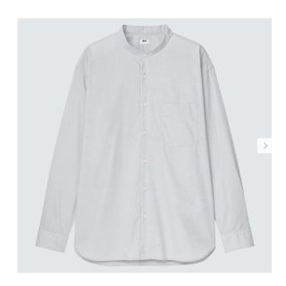 ユニクロ(UNIQLO)のユニクロ　エクストラファインコットンブロードスタンドカラーシャツ　グレー　Ｍ(シャツ)