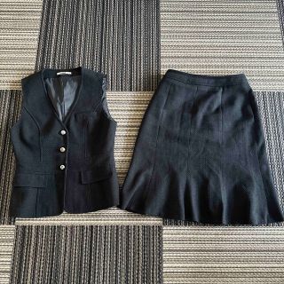 ボンマックス(BONMAX)のボンマックス 事務服 オフィス ベスト スカート ブラック セット(セット/コーデ)