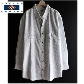 《ジョセフアブード》新品 麻混素材 小紋柄 ソアロンシャンブレーシャツ 5L(シャツ)