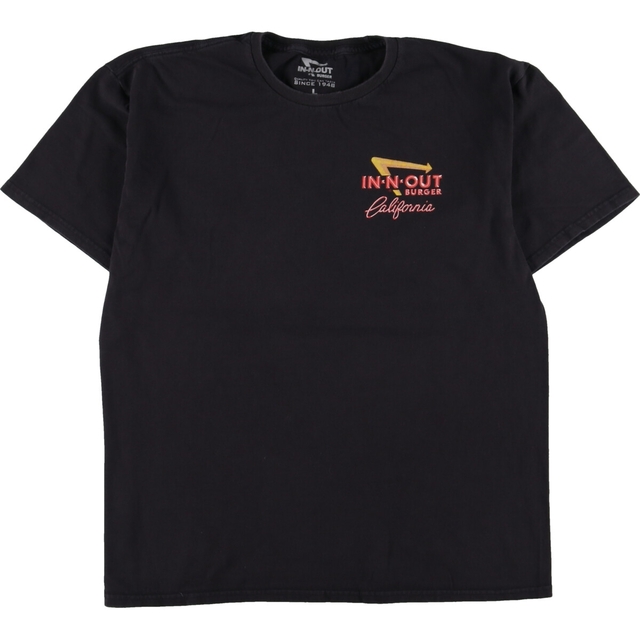 IN-N-OUT BURGER CALIFORNIA 両面プリント アドバタイジングTシャツ メンズM /eaa329465