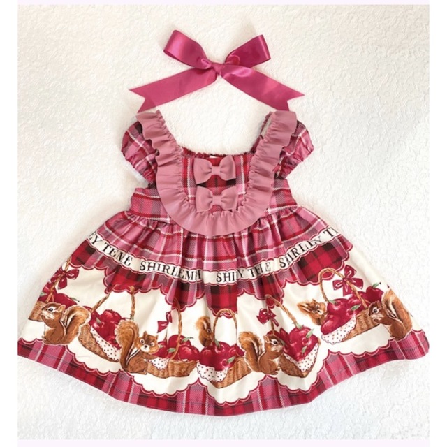 Shirley Temple(シャーリーテンプル)のシャーリーテンプル🎀リス&リンゴバスケットワンピース🎀 キッズ/ベビー/マタニティのキッズ服女の子用(90cm~)(その他)の商品写真