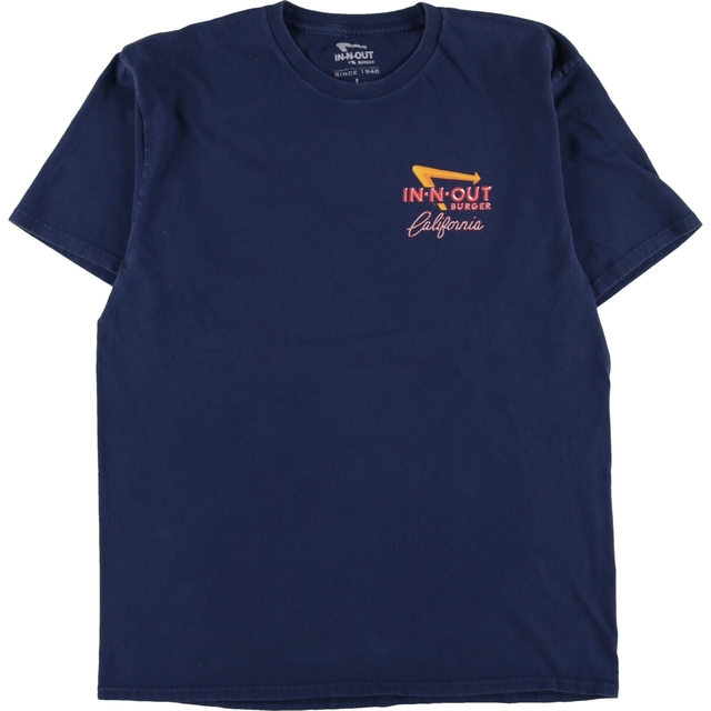 IN-N-OUT BURGER CALIFORNIA 両面プリント アドバタイジングTシャツ メンズM /eaa329456