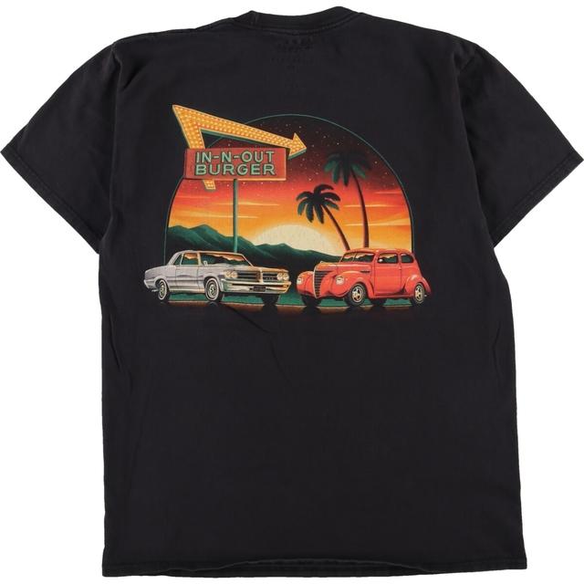 IN-N-OUT BURGER CALIFORNIA 両面プリント アドバタイジングTシャツ メンズS /eaa329458