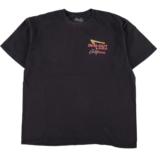 IN-N-OUT BURGER CALIFORNIA 両面プリント アドバタイジングTシャツ メンズL /eaa329462