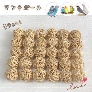 《☘️無着色》鳥 おもちゃ マンチボール バードトイ ナチュラル(30個セット)(鳥)