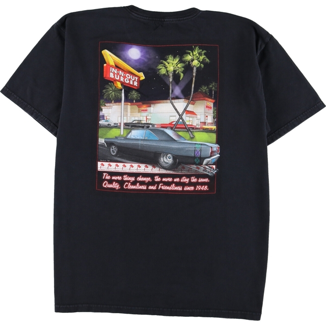 IN-N-OUT BURGER CALIFORNIA 両面プリント アドバタイジングTシャツ メンズL /eaa329453