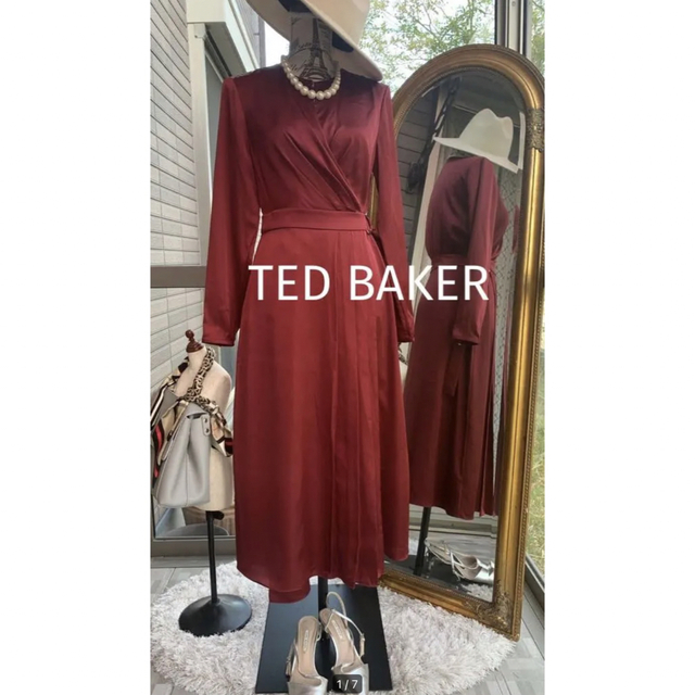 TED BAKER(テッドベイカー)の綺麗なお姉さんのテッドベイカー大人サテンワンピース レディースのワンピース(ロングワンピース/マキシワンピース)の商品写真