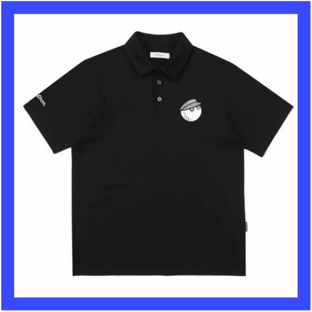 MALBON マルボン ポロシャツ 刺繍 半袖 黒　メンズ　ゴルフウェア