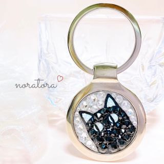 スワロフスキー(SWAROVSKI)のキーリング　キーケース　キーホルダー　猫　スワロフスキー　送料無料　(キーホルダー)