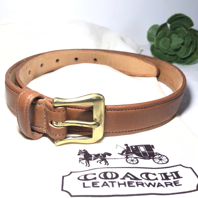 ●COACH● ベルト　USA ヴィンテージ　キャメル　ヌメ革