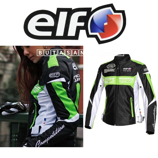 elf(エルフ)のバイク女子 新品 elf エルフ 春夏 緑 メッシュ プロテクター ジャケット 自動車/バイクのバイク(装備/装具)の商品写真