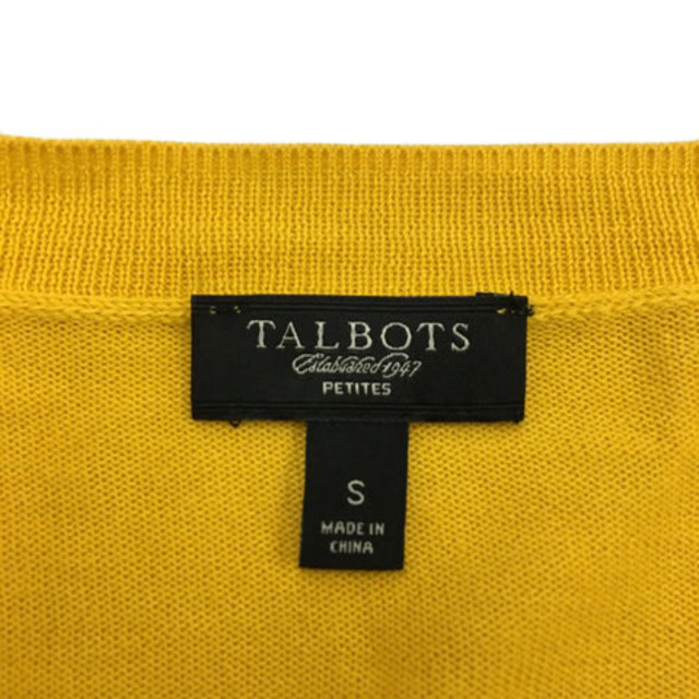 TALBOTS(タルボット)のタルボット カーディガン ニット ラウンドネック 無地 長袖 S 黄 イエロー レディースのトップス(カーディガン)の商品写真