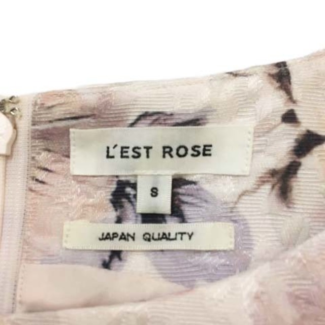 L'EST ROSE(レストローズ)のレストローズ ワンピース フレア 膝丈 花柄 総柄 ノースリーブ S ピンク レディースのワンピース(ひざ丈ワンピース)の商品写真