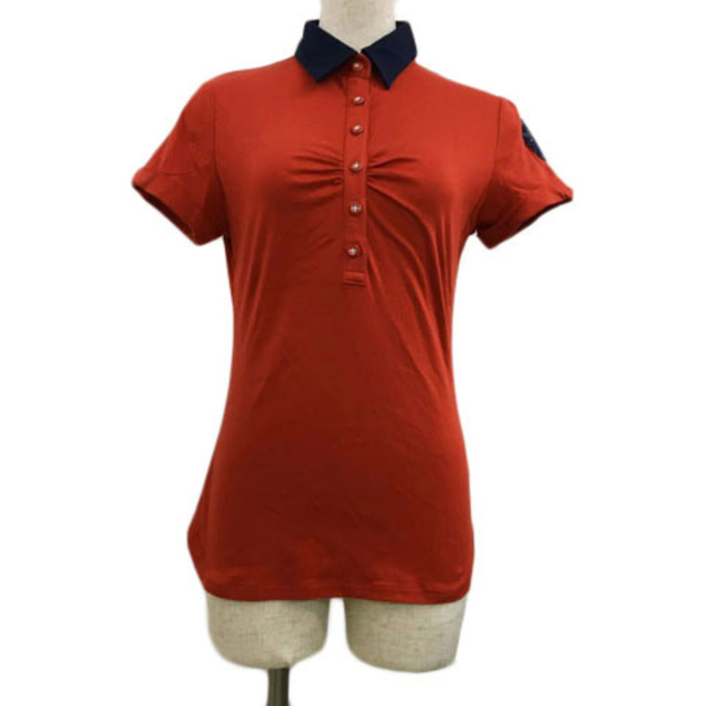 キャロウェイ シャツ ポロシャツ プルオーバー ワッペン 半袖 M 赤 紺