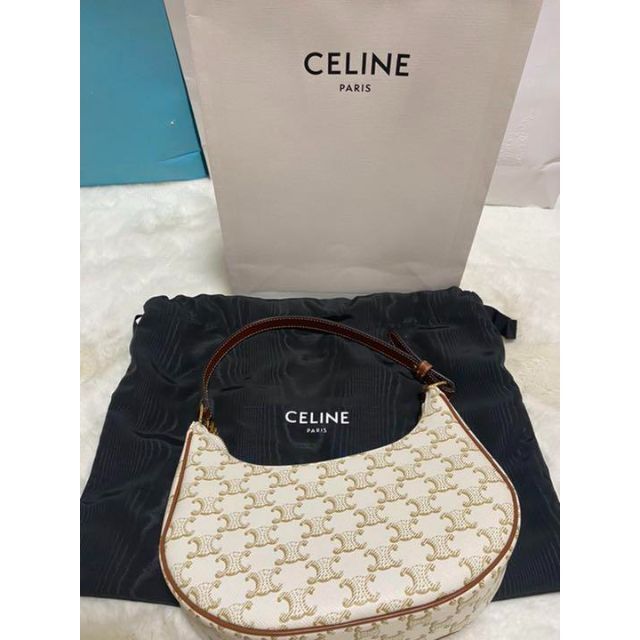 ラッピング無料】 celine ホワイト CELINEトリオンフキャンバスAVA